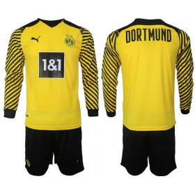 Camisolas de futebol Borussia Dortmund Criança Equipamento Principal 2021/22 Manga Comprida